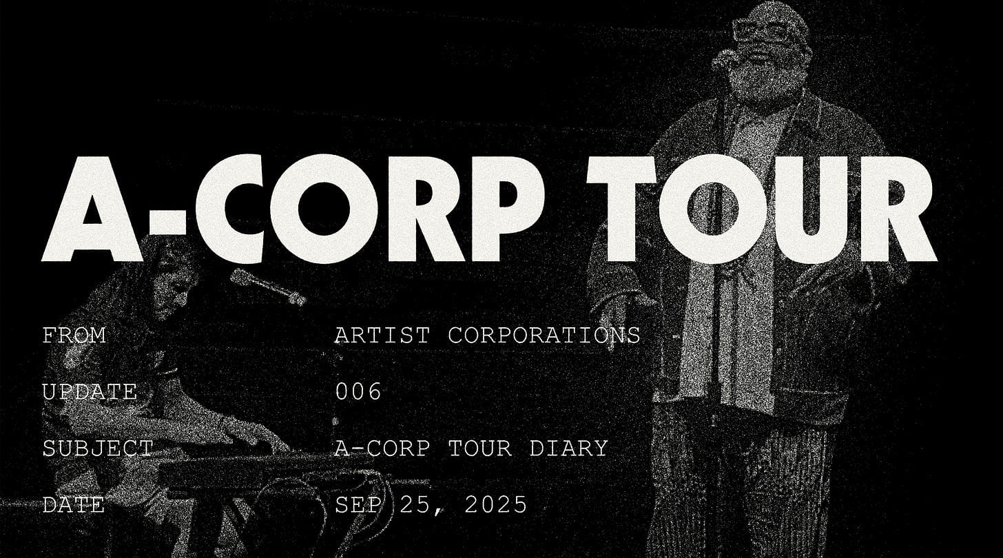 A-Corp tour diary